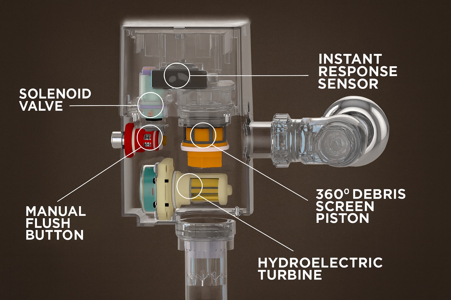 BathSelect flush valve sensor and retrofit automation parts